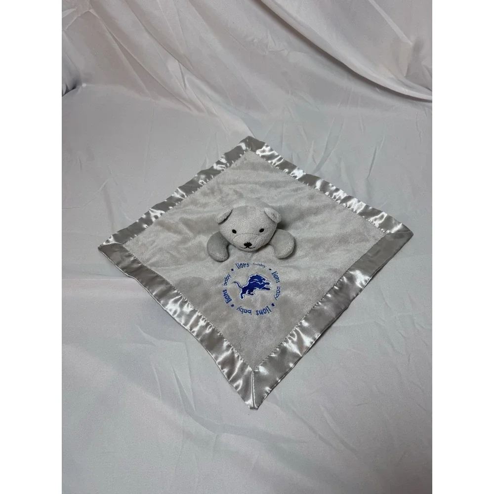Baby Fanatic Detroit Lions Baby Lovey Security Blanket Satin Trim Football NFL